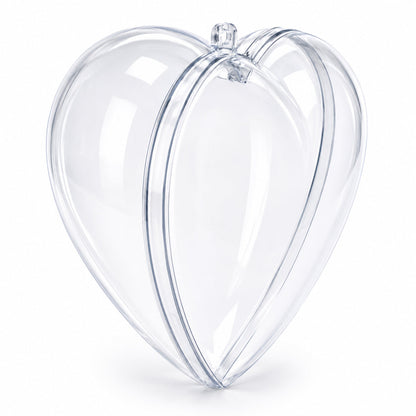 Set of 3 Clear Plastic Heart Ornaments 3.85 Inches (98 mm)