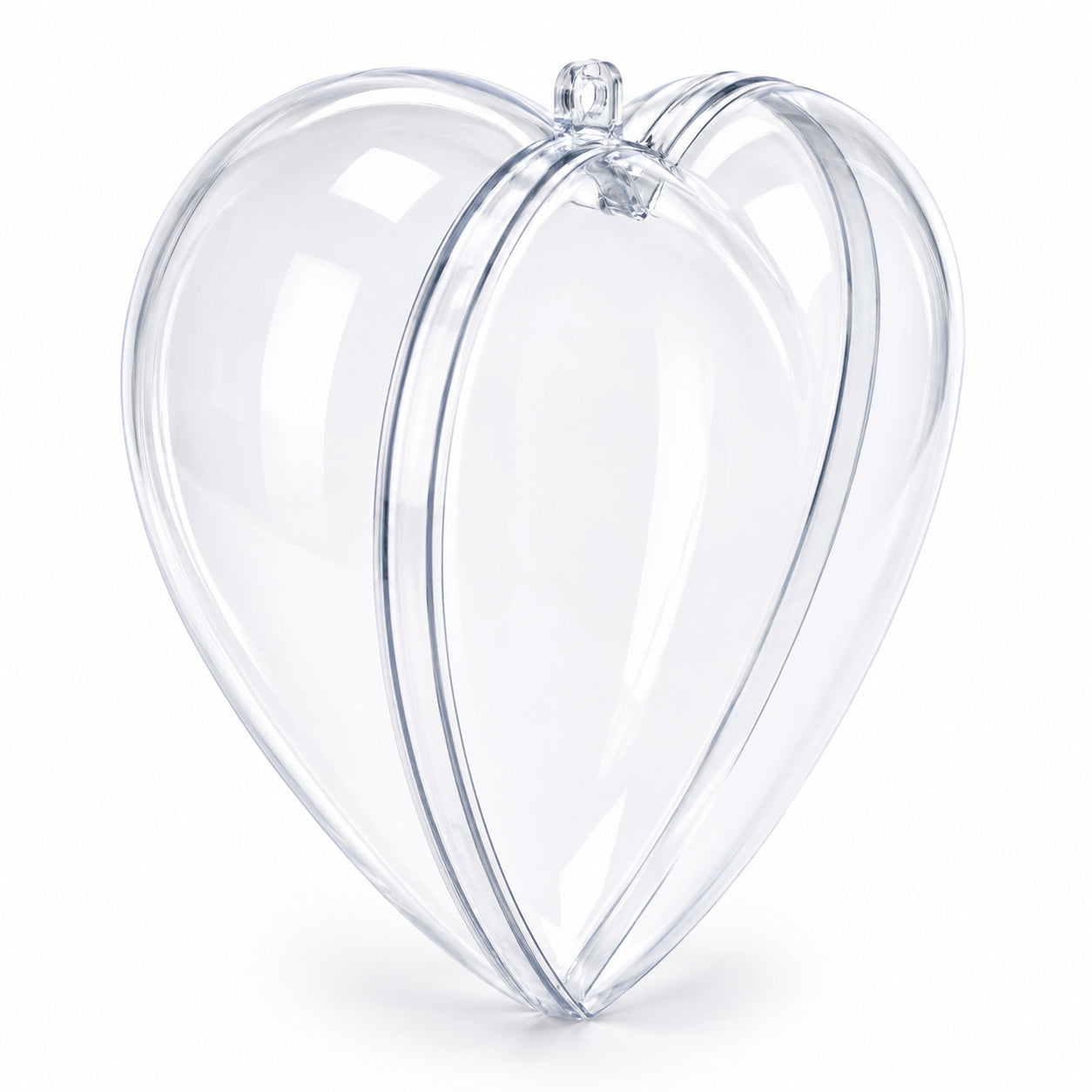 Set of 3 Clear Plastic Heart Ornament 4.6 Inches (117 mm)