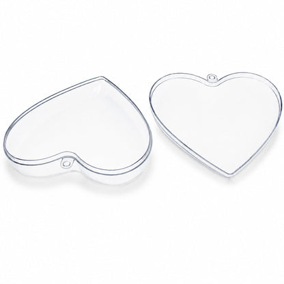 Set of 3 Clear Plastic Hearts Ornaments 2.45 Inches (62 mm)