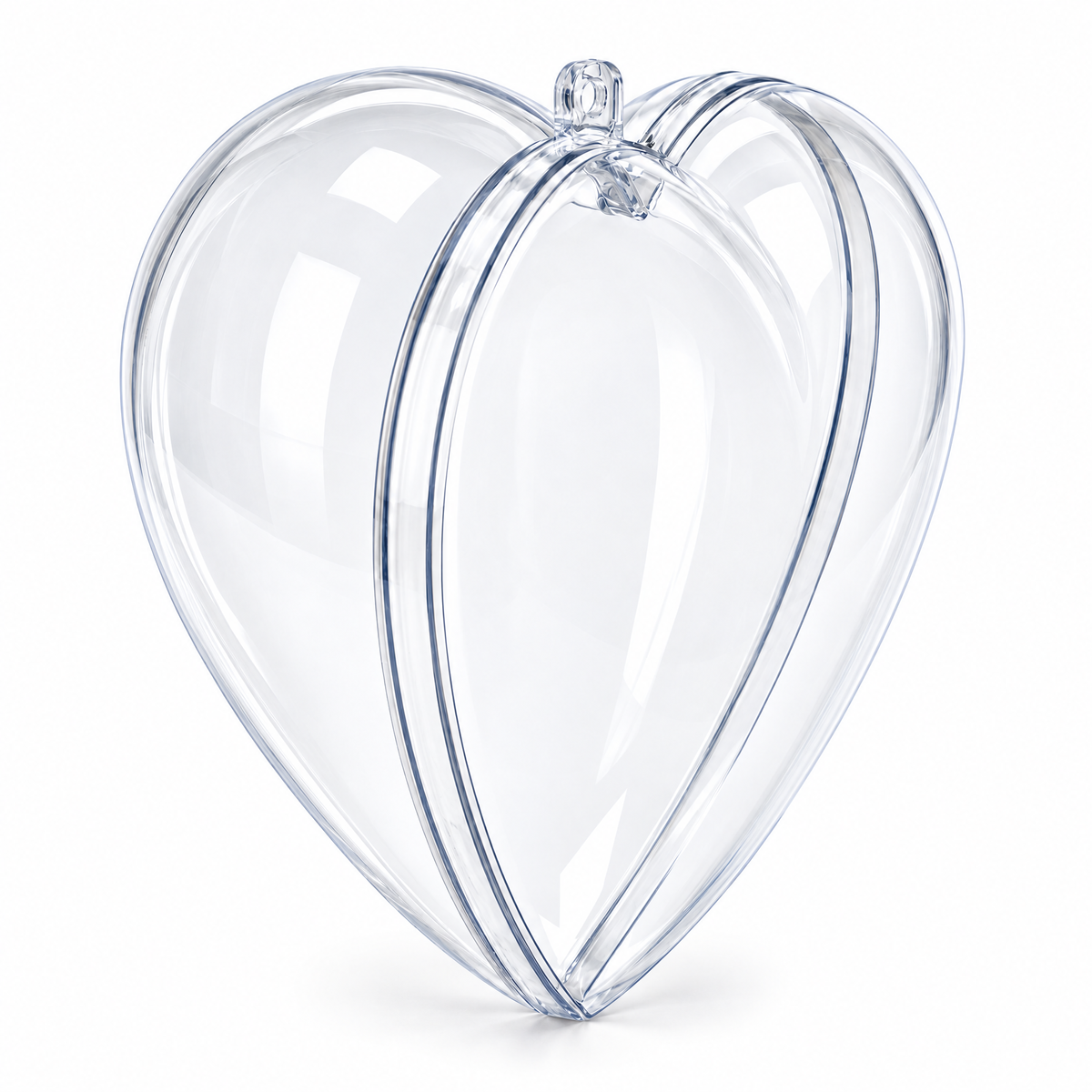 Set of 3 Clear Plastic Heart Ornaments 3.05 Inches