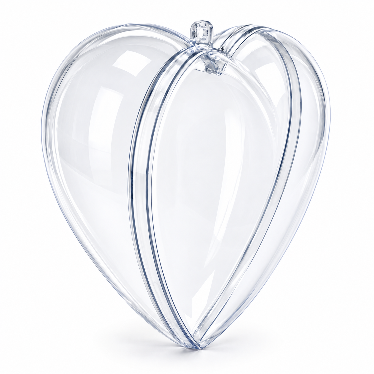 Set of 3 Clear Plastic Heart Ornaments 3.85 Inches (98 mm)