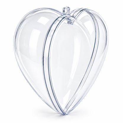 Set of 3 Clear Plastic Heart Ornaments 3.85 Inches (98 mm)