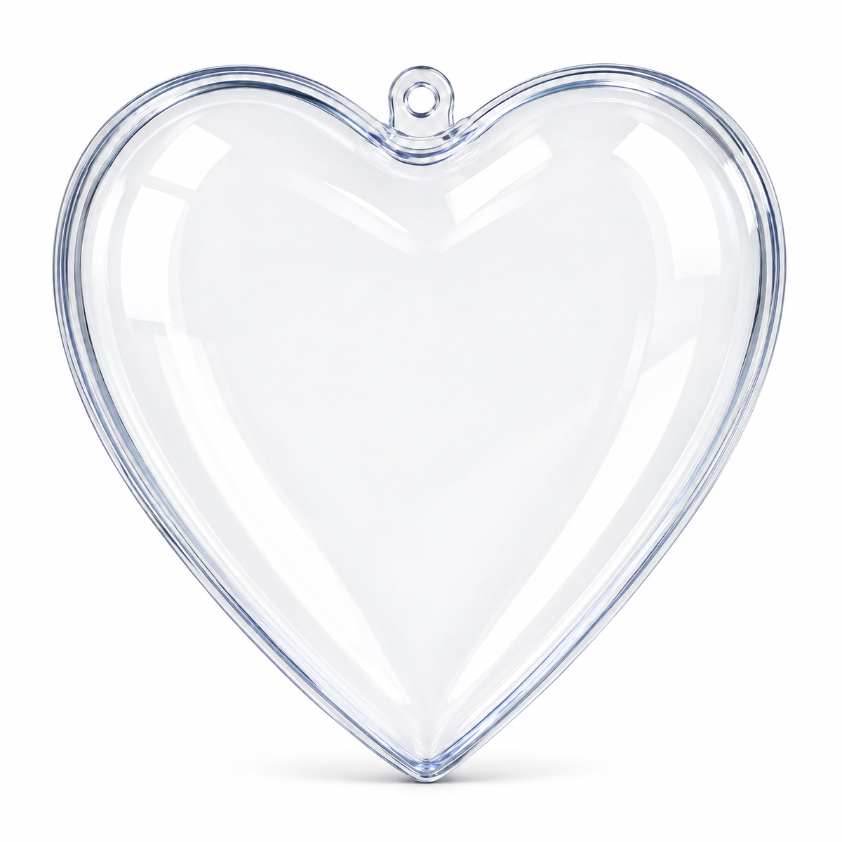 Set of 3 Clear Plastic Heart Ornaments 3.85 Inches (98 mm)