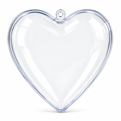 Set of 3 Clear Plastic Heart Ornaments 3.85 Inches (98 mm)