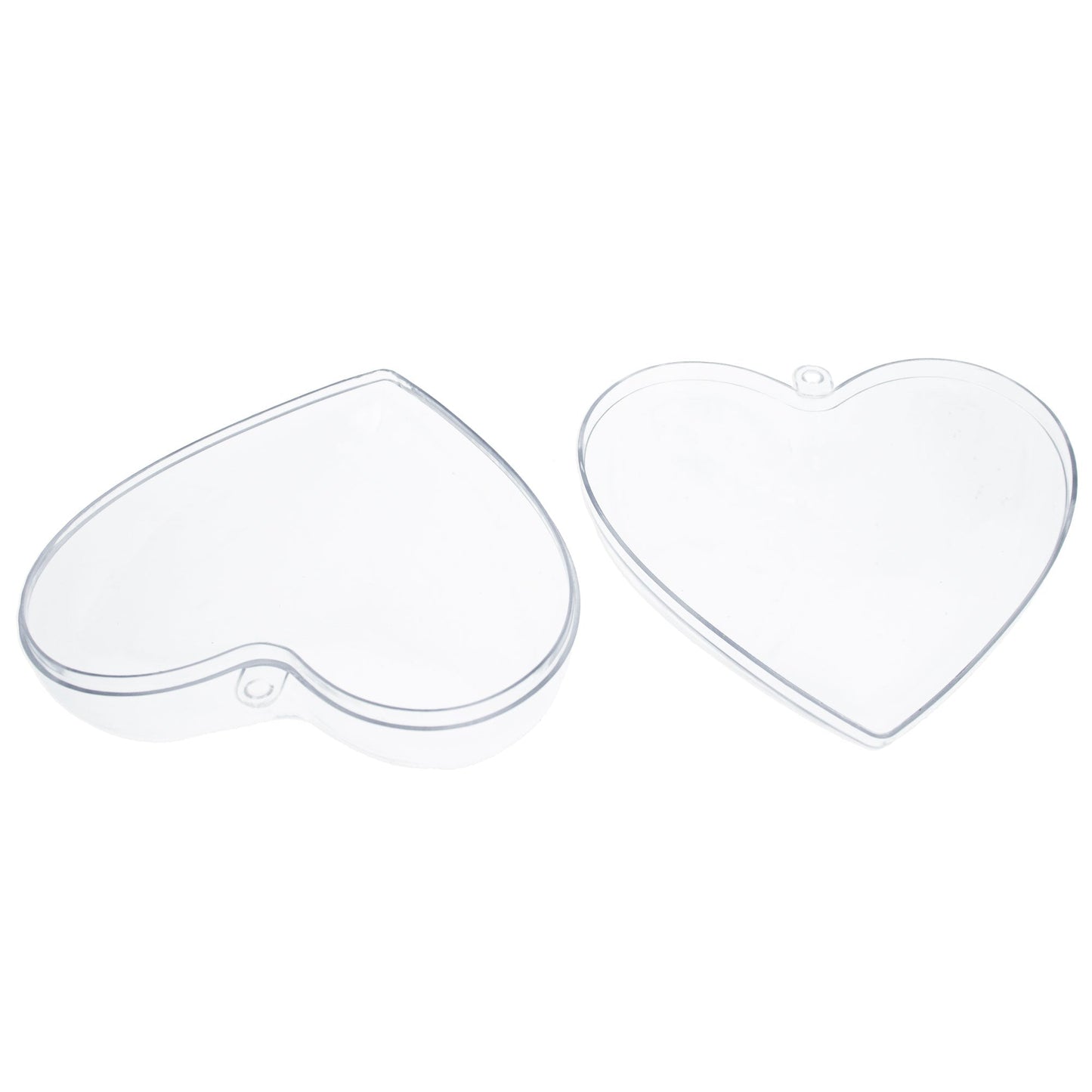 Set of 3 Clear Plastic Heart Ornaments 3.85 Inches (98 mm)