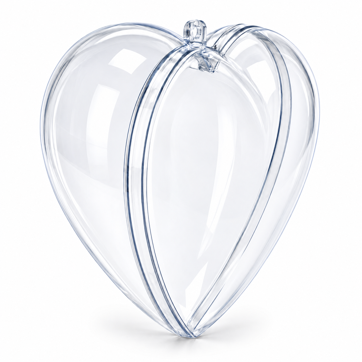 Set of 3 Clear Plastic Heart Ornament 4.6 Inches (117 mm)