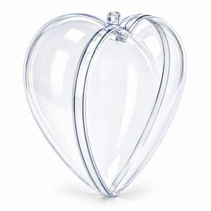 Set of 3 Clear Plastic Heart Ornament 4.6 Inches (117 mm)