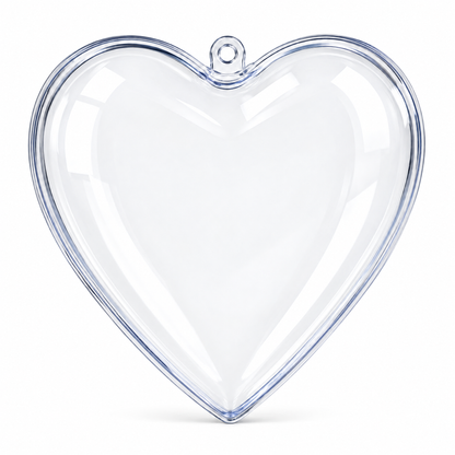 Set of 3 Clear Plastic Heart Ornament 4.6 Inches (117 mm)