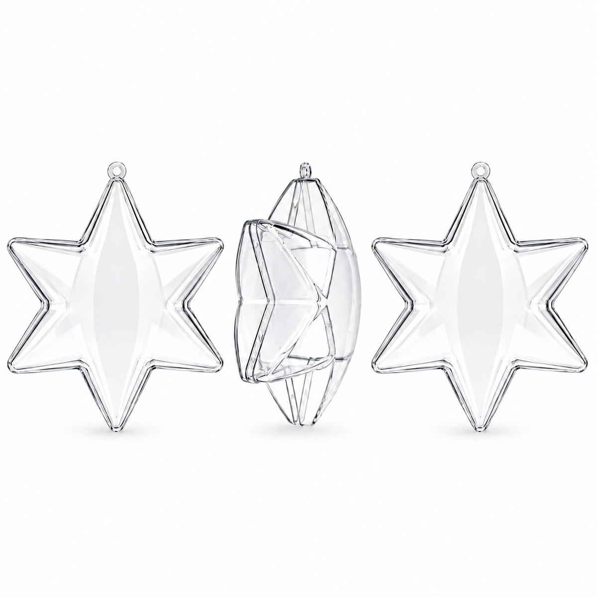 Set of 3 Clear Plastic Hexagon Ornaments 4 Inches