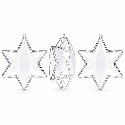 Set of 3 Clear Plastic Hexagon Ornaments 4 Inches