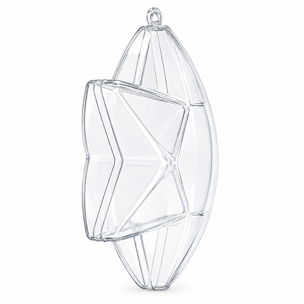 Set of 3 Clear Plastic Hexagon Ornaments 4 Inches
