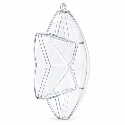 Set of 3 Clear Plastic Hexagon Ornaments 4 Inches