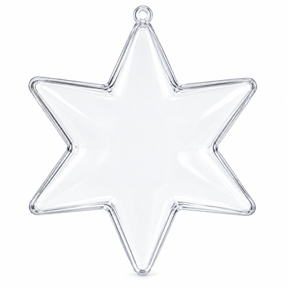 Set of 3 Clear Plastic Hexagon Ornaments 4 Inches