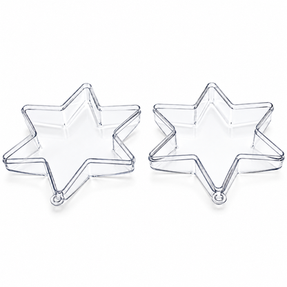 Set of 3 Clear Plastic Hexagon Ornaments 4 Inches
