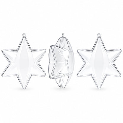 Set of 3 Clear Plastic Hexagon Ornaments 4 Inches