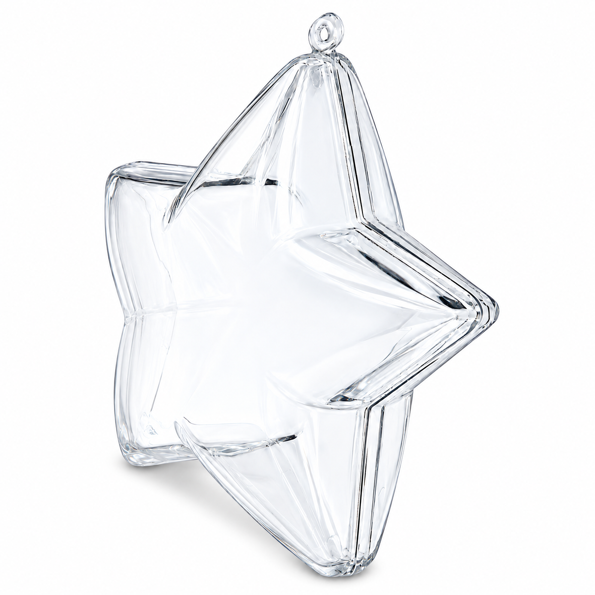 Set of 3 Clear Plastic Star Ornaments 3.25 Inches (83 mm)