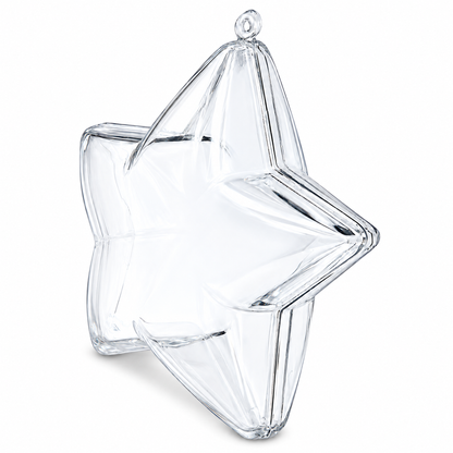 Set of 3 Clear Plastic Star Ornaments 3.25 Inches (83 mm)