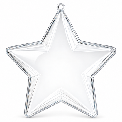 Set of 3 Clear Plastic Star Ornaments 3.25 Inches (83 mm)