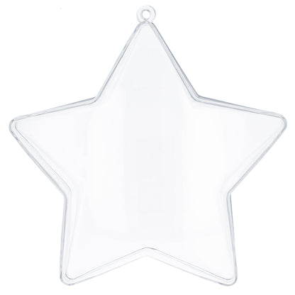 Set of 3 Clear Plastic Star Ornaments 3.25 Inches (83 mm)