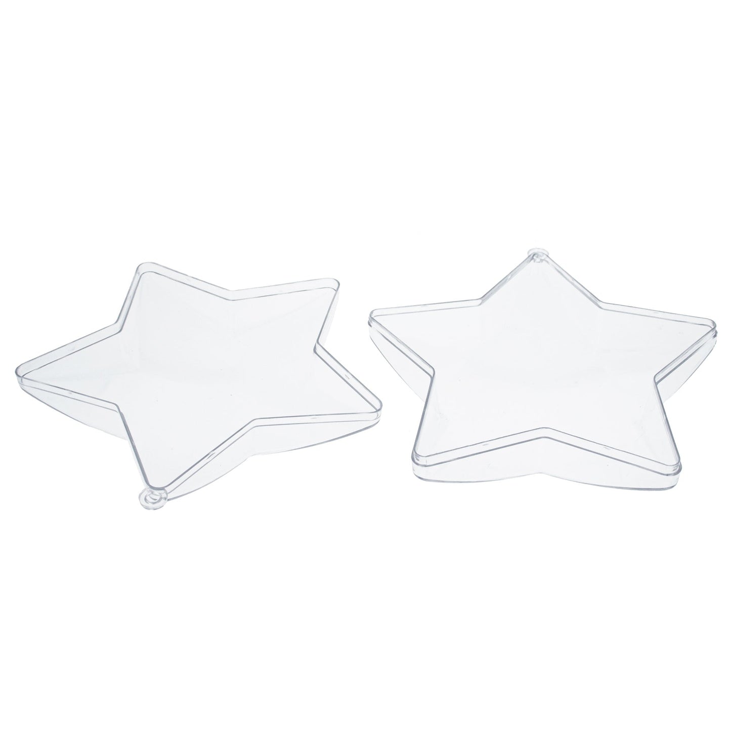 Set of 3 Clear Plastic Star Ornaments 3.25 Inches (83 mm)