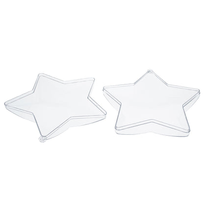 Set of 3 Clear Plastic Star Ornaments 3.25 Inches (83 mm)