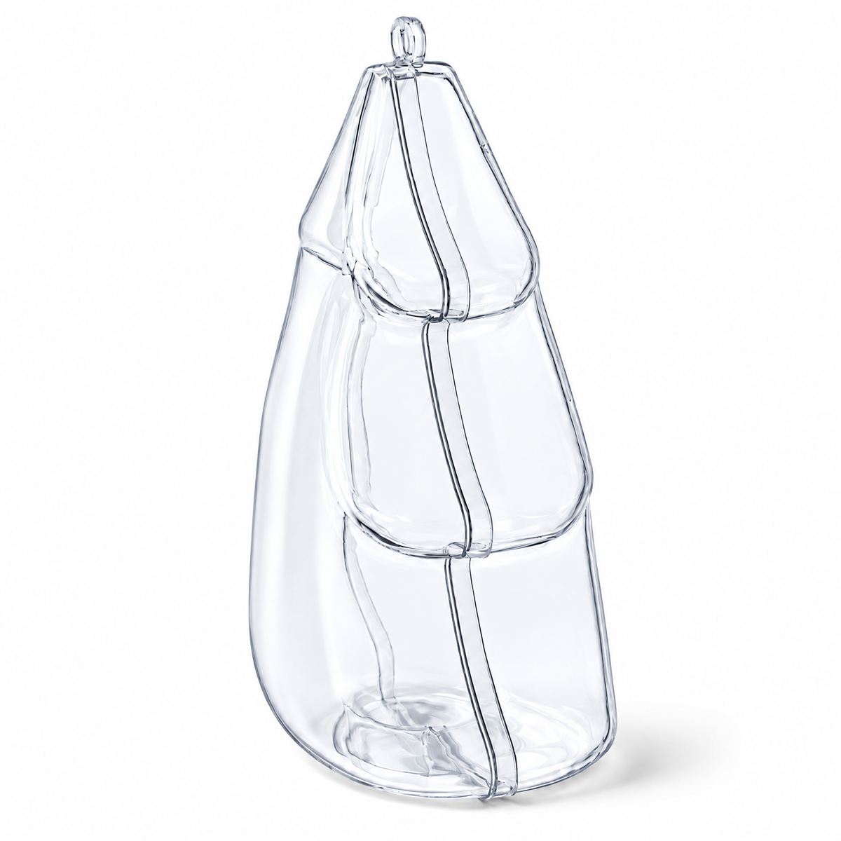 Set of 3 Clear Plastic Christmas Tree Shape Ornaments 4.35 Inches