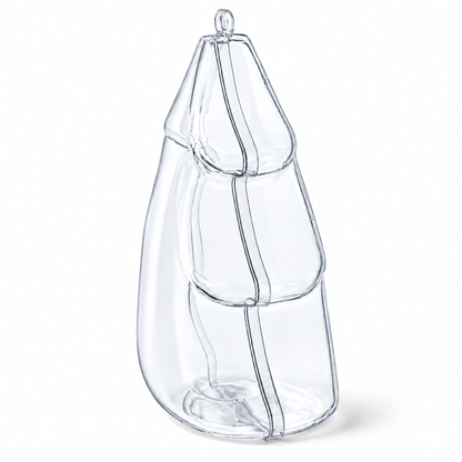 Set of 3 Clear Plastic Christmas Tree Shape Ornaments 4.35 Inches