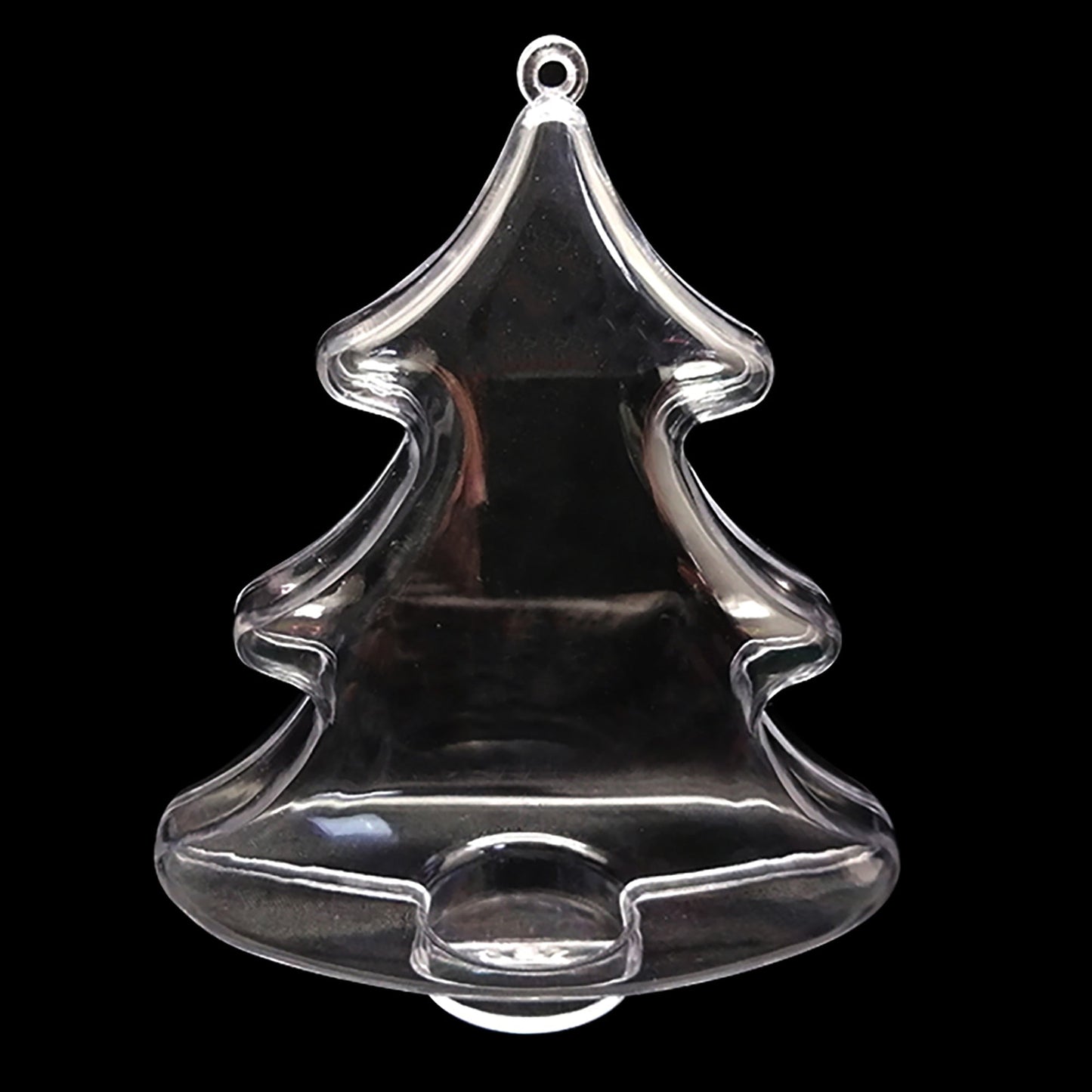 Set of 3 Clear Plastic Christmas Tree Shape Ornaments 4.35 Inches