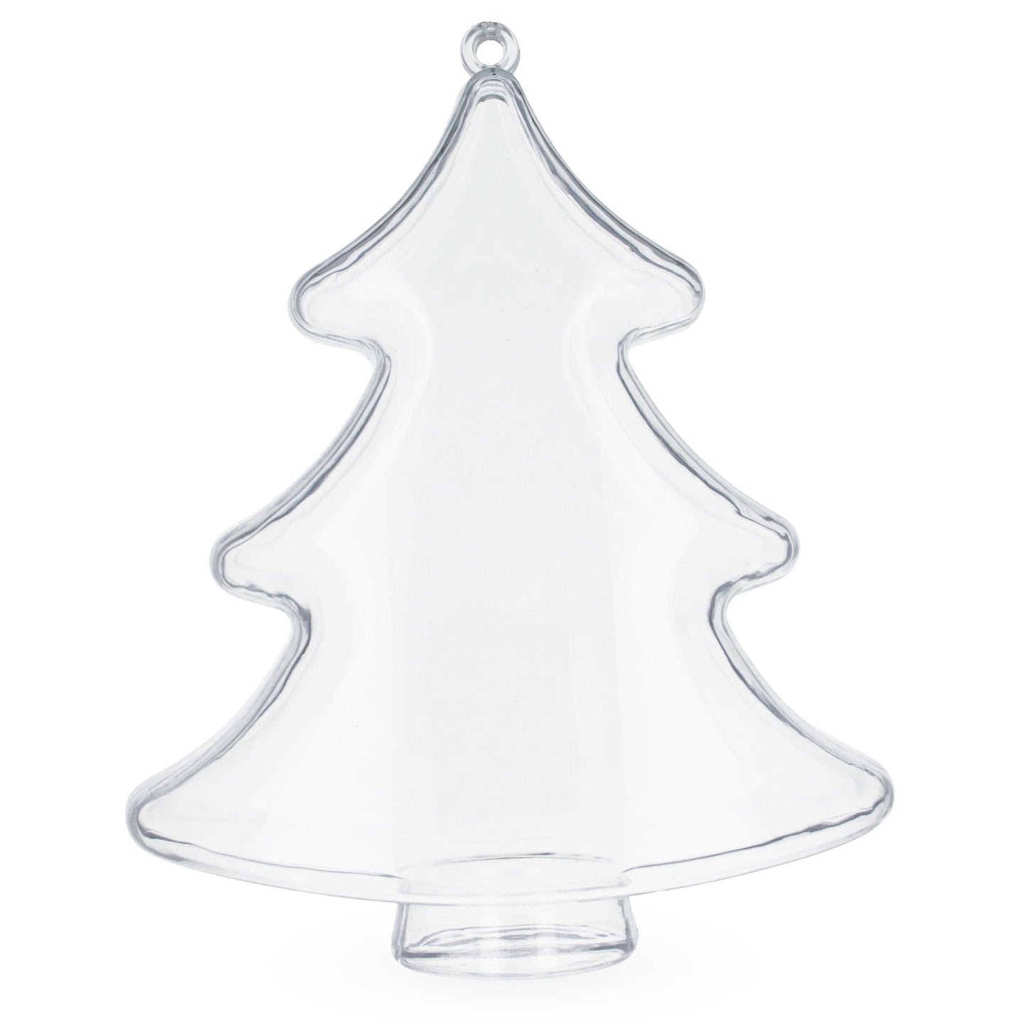 Set of 3 Clear Plastic Christmas Tree Shape Ornaments 4.35 Inches