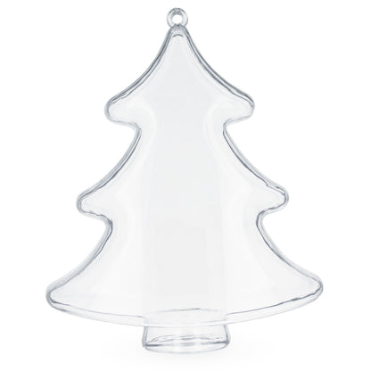 Set of 3 Clear Plastic Christmas Tree Shape Ornaments 4.35 Inches