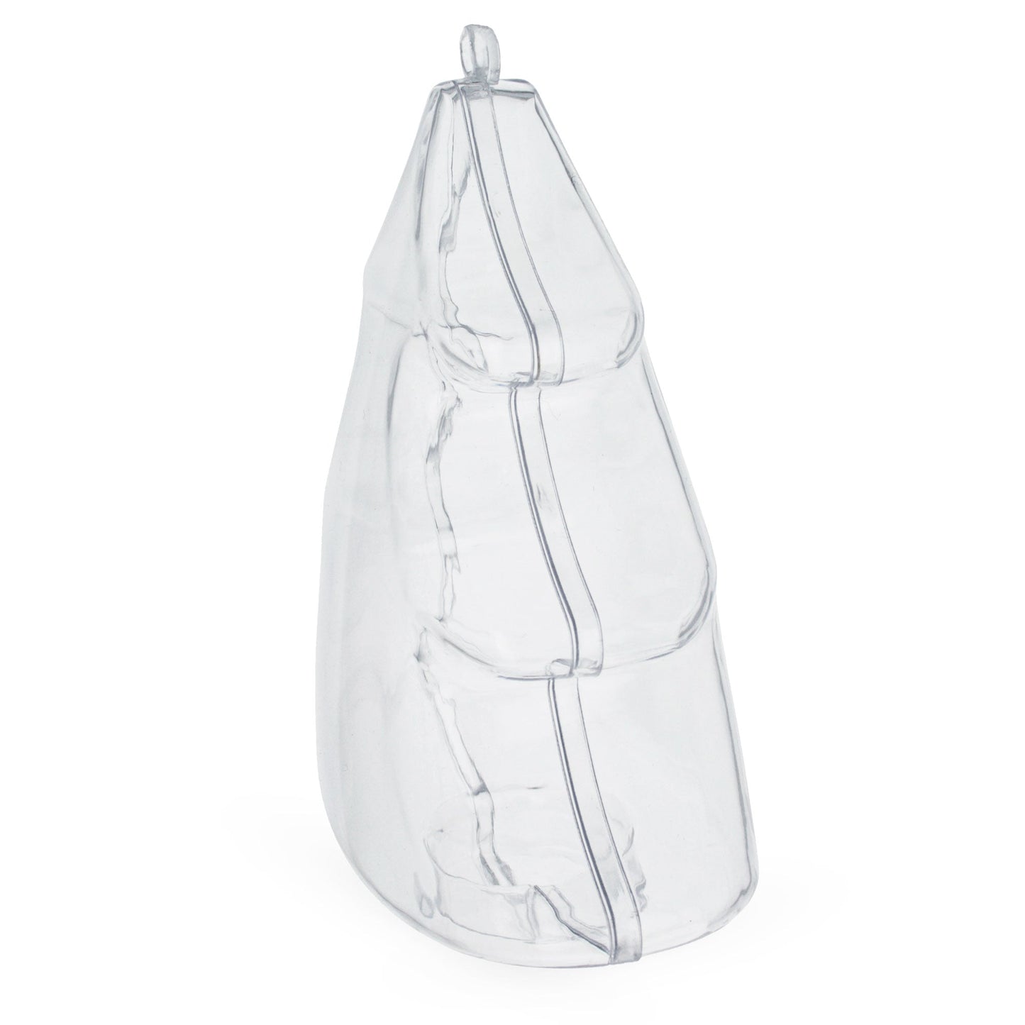 Set of 3 Clear Plastic Christmas Tree Shape Ornaments 4.35 Inches