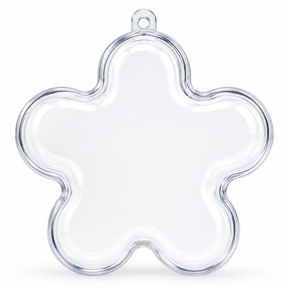 Clear Plastic Flower Ornament  3.55 Inches (90 mm)