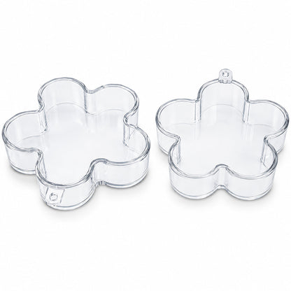 Clear Plastic Flower Ornament  3.55 Inches (90 mm)
