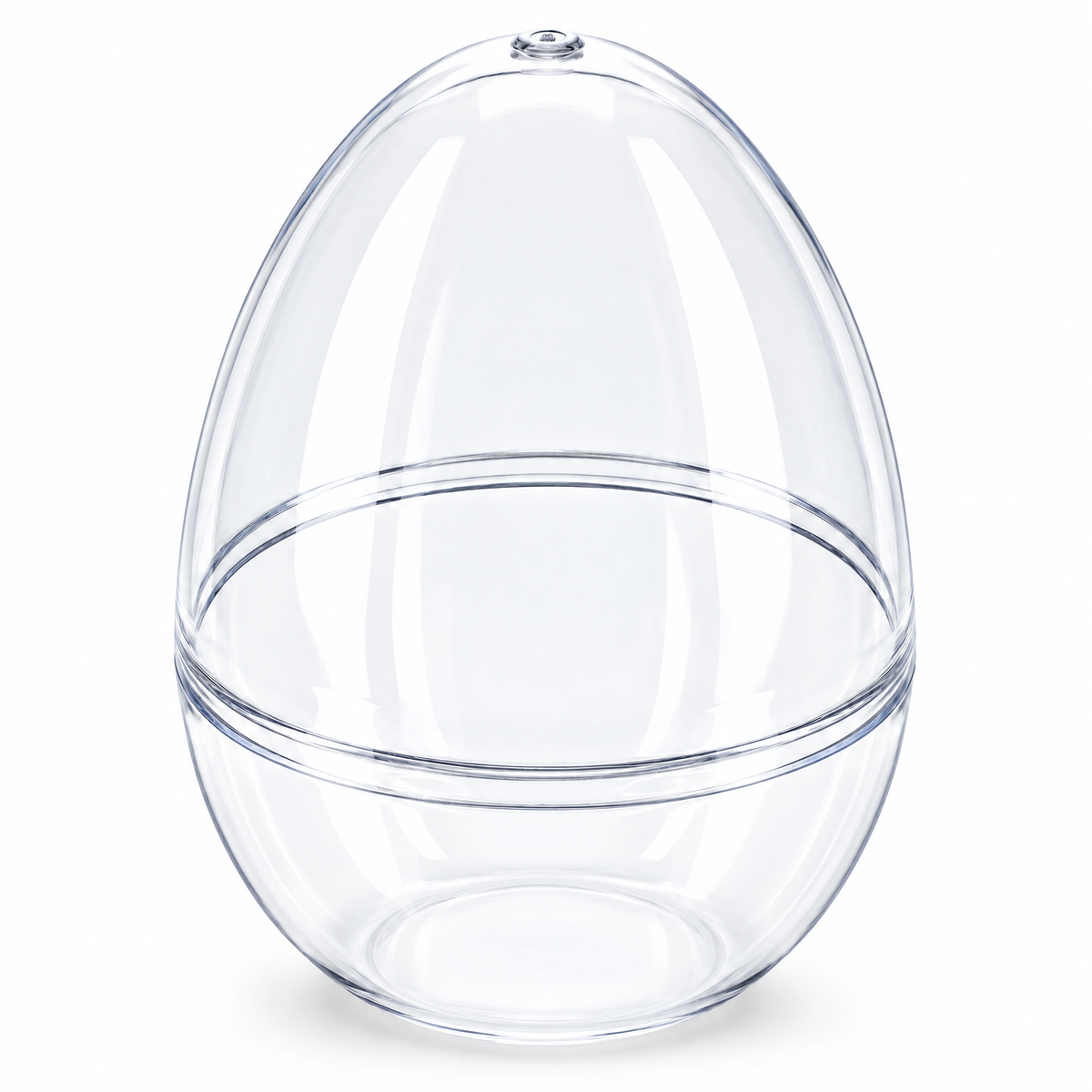 Set of 3 Clear Plastic Standing Egg Ornaments 3.58 Inches (91 mm)