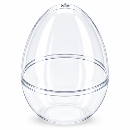 Set of 3 Clear Plastic Standing Egg Ornaments 3.58 Inches (91 mm)