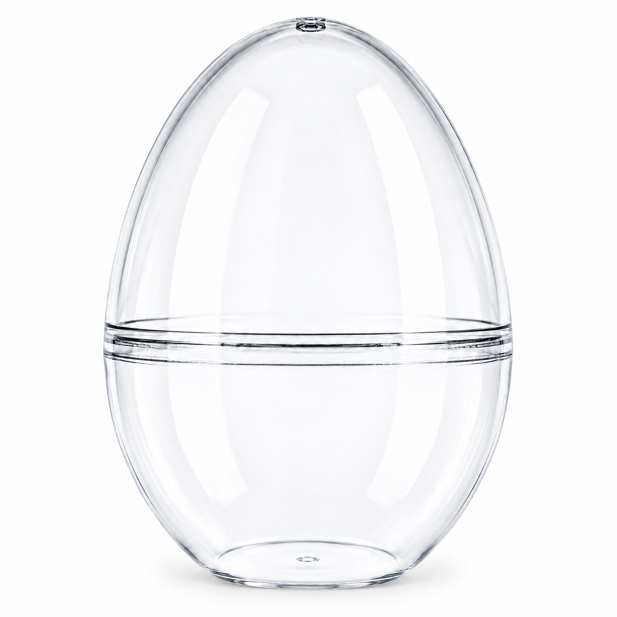 Set of 3 Clear Plastic Standing Egg Ornaments 3.58 Inches (91 mm)