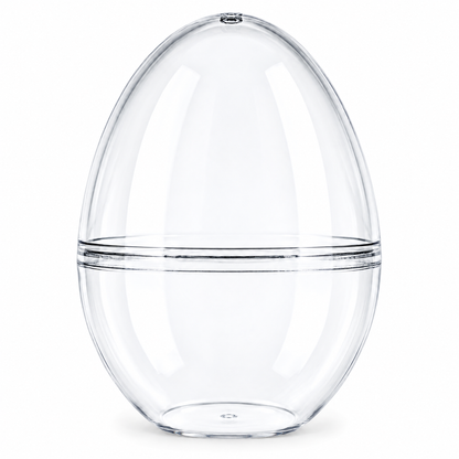 Set of 3 Clear Plastic Standing Egg Ornaments 3.58 Inches (91 mm)