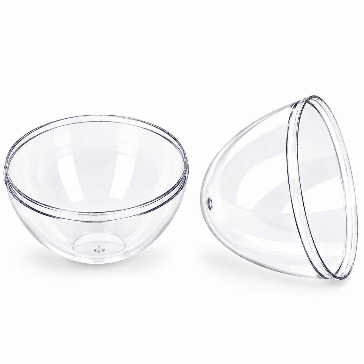 Set of 3 Clear Plastic Standing Egg Ornaments 3.58 Inches (91 mm)