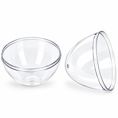Set of 3 Clear Plastic Standing Egg Ornaments 3.58 Inches (91 mm)