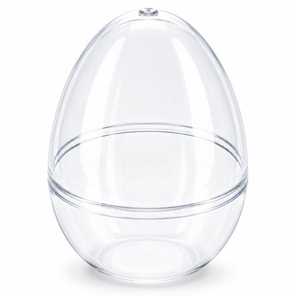 Set of 3 Clear Plastic Standing Egg Ornaments 3.58 Inches (91 mm)
