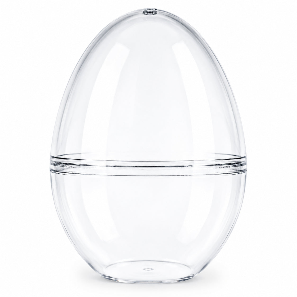 Set of 3 Clear Plastic Standing Egg Ornaments 3.58 Inches (91 mm)
