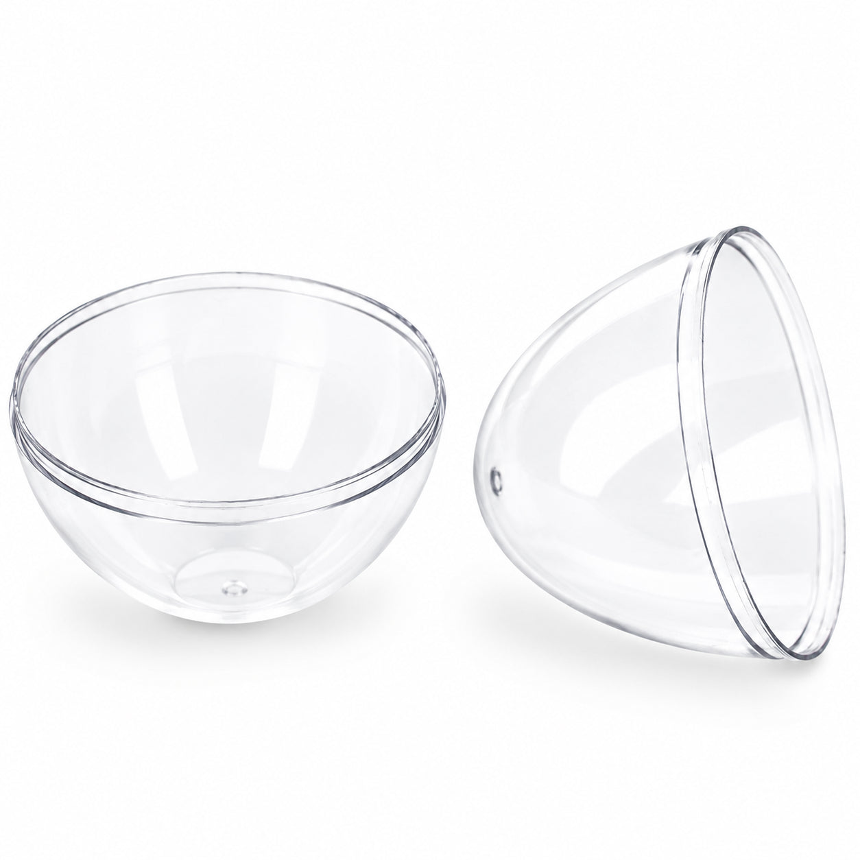 Set of 3 Clear Plastic Standing Egg Ornaments 3.58 Inches (91 mm)