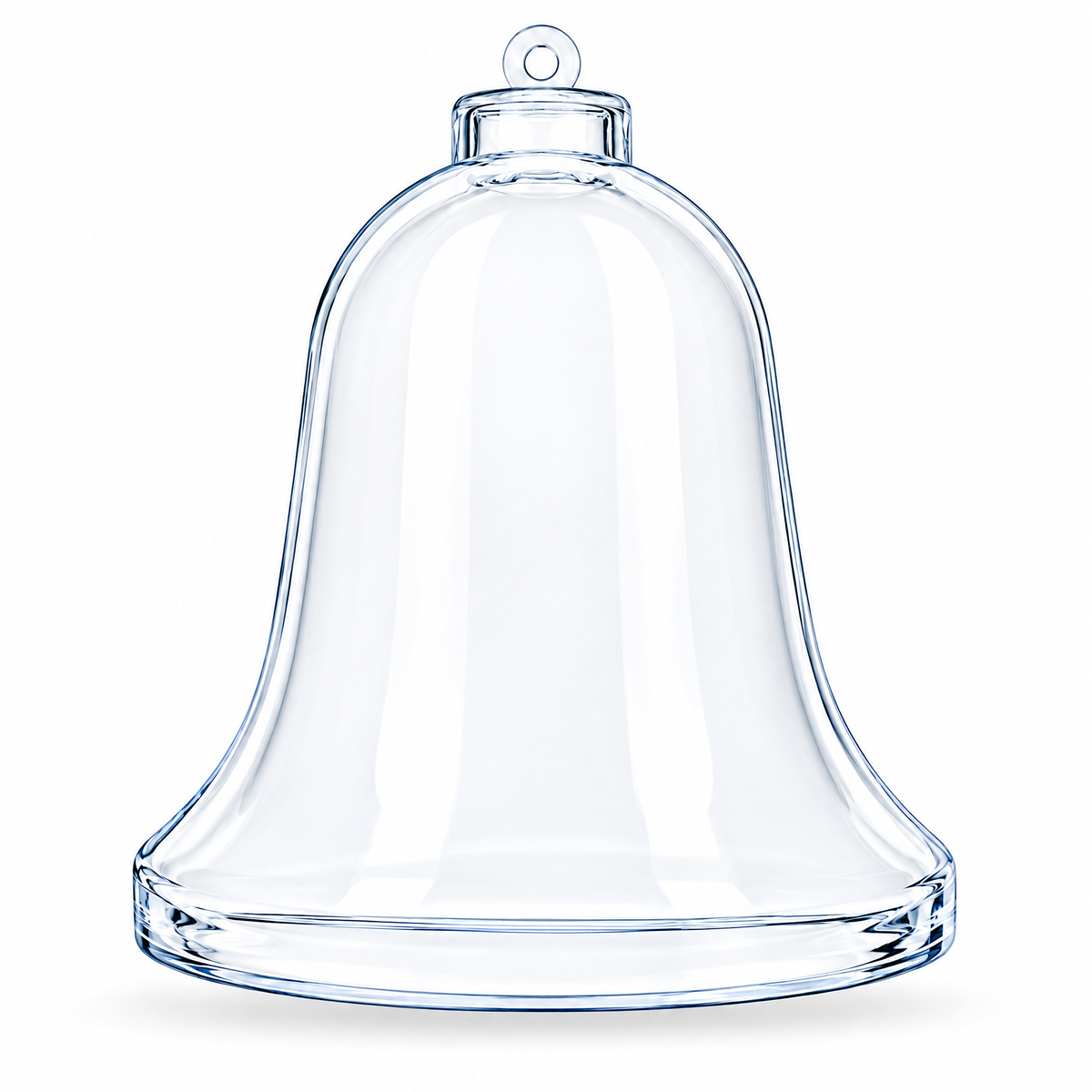 Set of 3 Clear Plastic Bell Ornaments 3.7 Inches (94 mm)