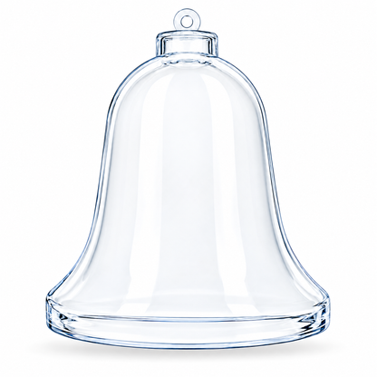 Set of 3 Clear Plastic Bell Ornaments 3.7 Inches (94 mm)
