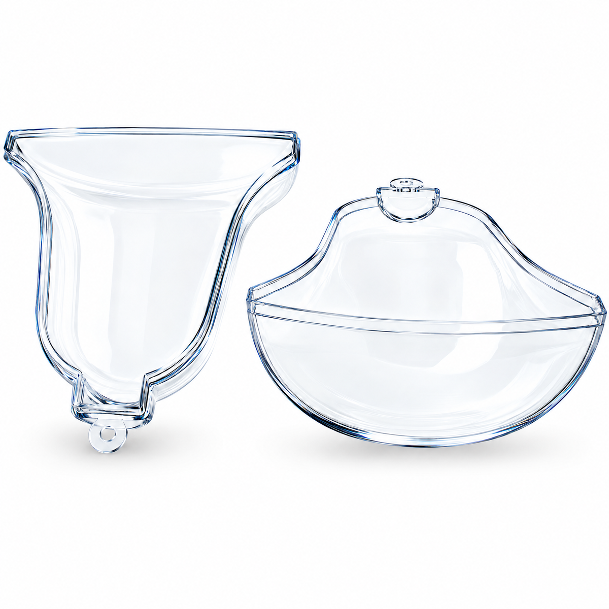 Set of 3 Clear Plastic Bell Ornaments 3.7 Inches (94 mm)