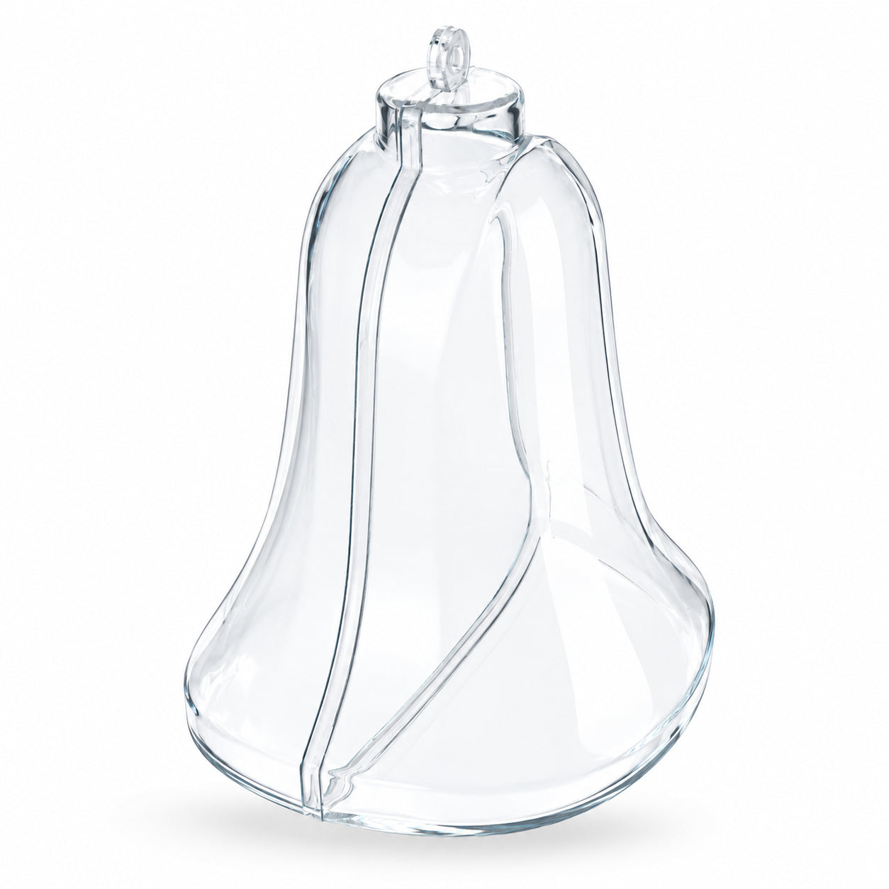 Set of 3 Clear Plastic Bell Ornaments 3.7 Inches (94 mm)