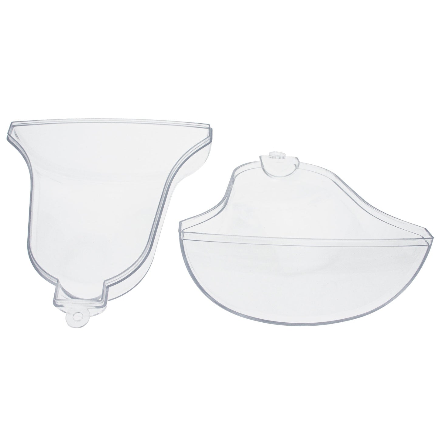 Set of 3 Clear Plastic Bell Ornaments 3.7 Inches (94 mm)