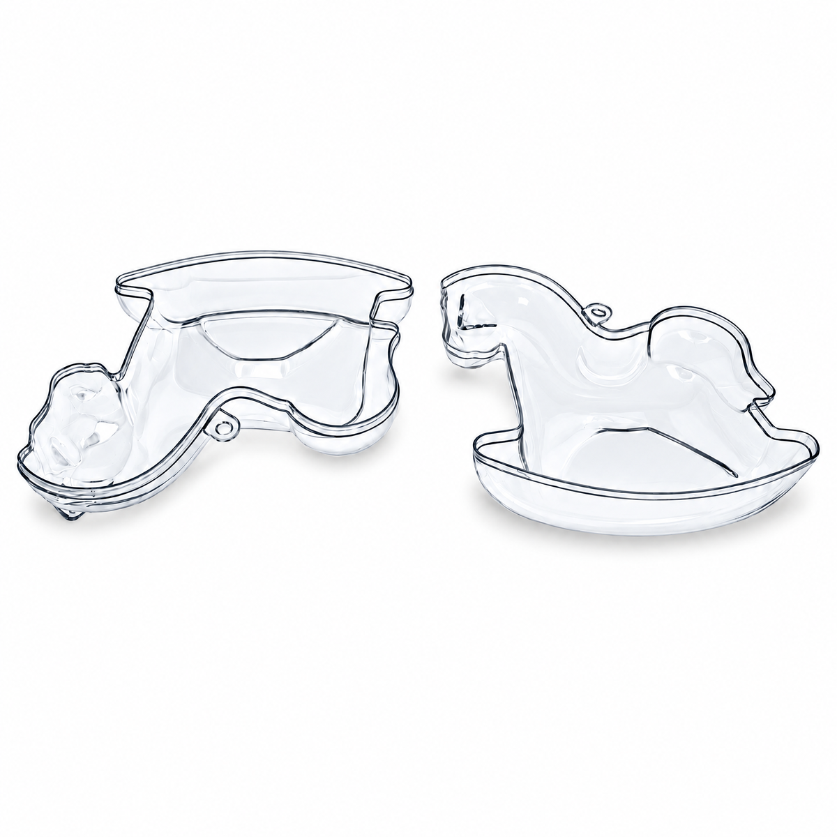 Clear Plastic Rocking Horse Ornaments 3.4 Inches (86 mm)