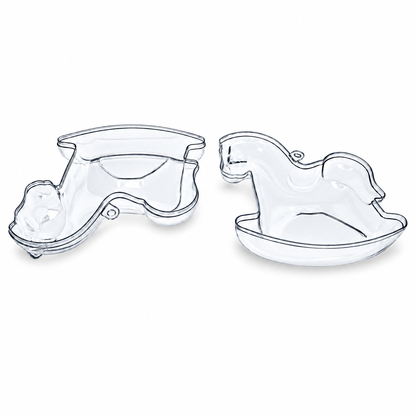 Clear Plastic Rocking Horse Ornaments 3.4 Inches (86 mm)