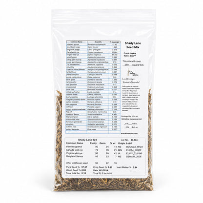 Shady Lane Native Wildflower Seed Mix | 2.88 oz | Prairie Legacy Inc.